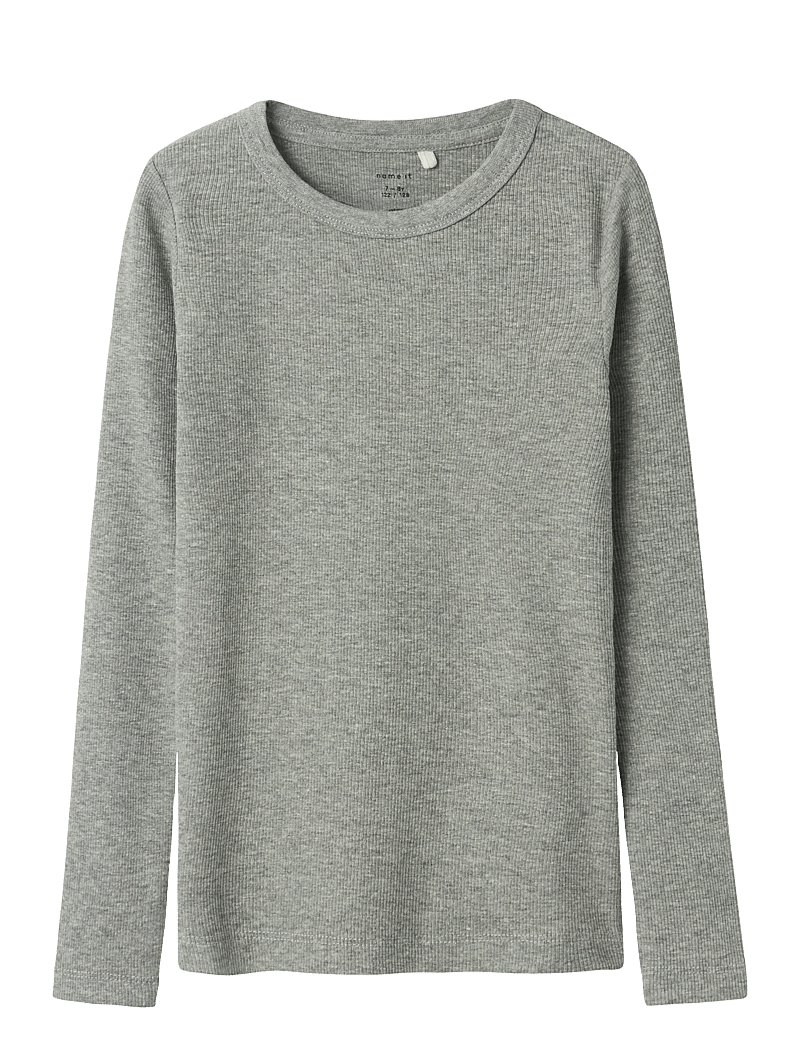 name it - NKFNAKAL LS TOP NOOS - långärmade t-shirts - grey melange - 3