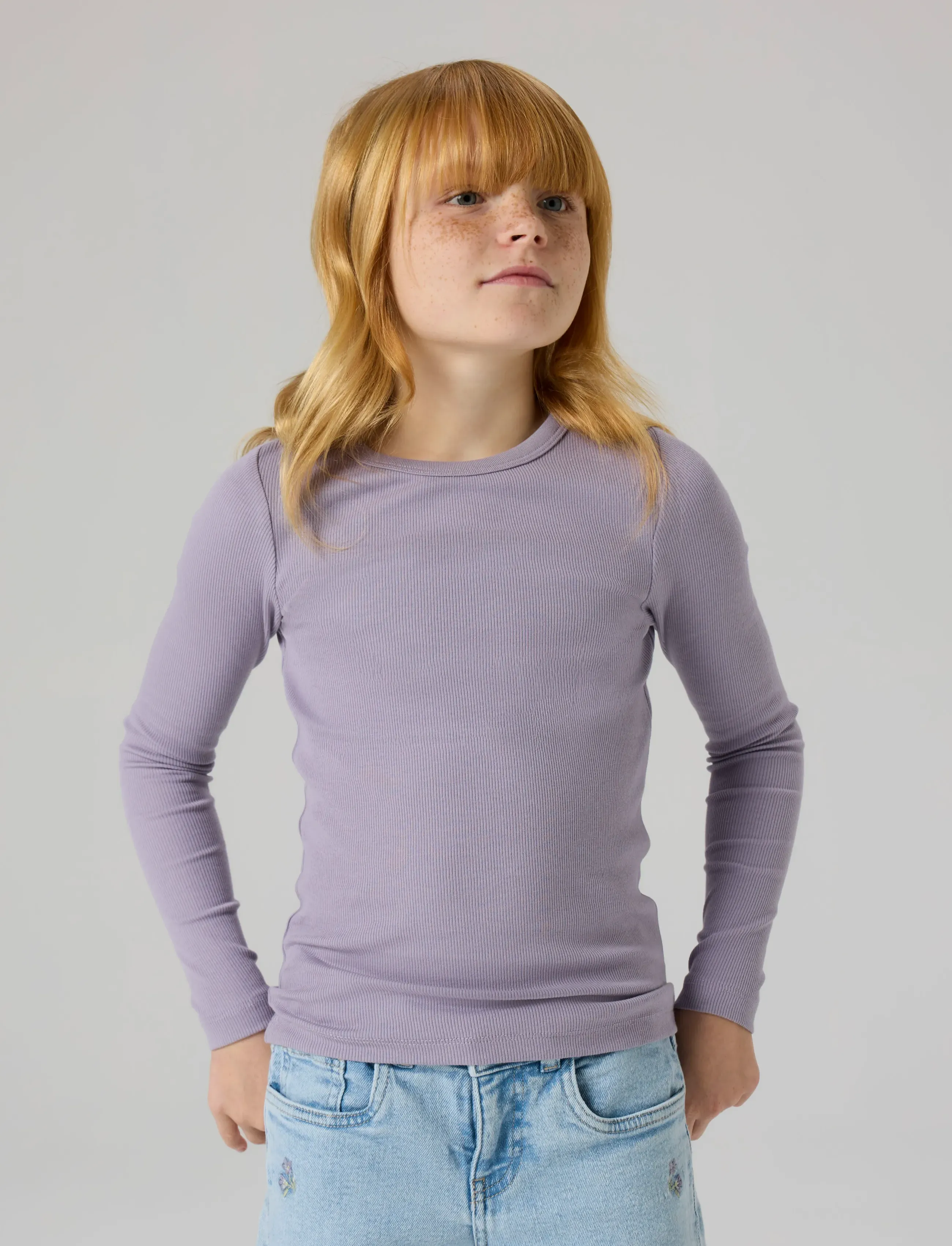 name it NKFNAKAL LS TOP NOOS - Toppar & T-shirts - LAVENDER GRAY / purple