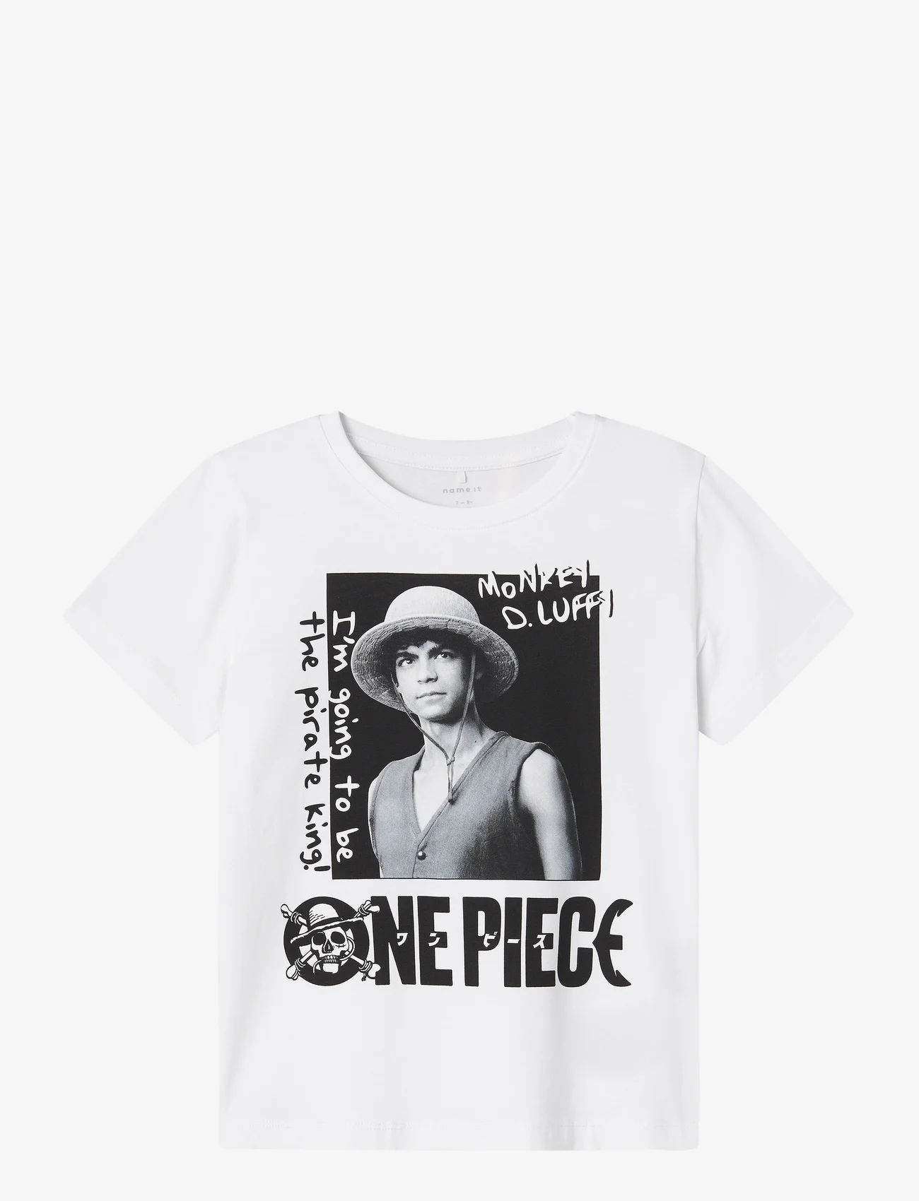 name it - NKMMANS ONEPIECE SS TOP BOX BFU - short-sleeved t-shirts - bright white - 0