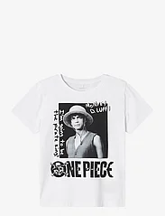 name it - NKMMANS ONEPIECE SS TOP BOX BFU - kortærmede t-shirts - bright white - 0
