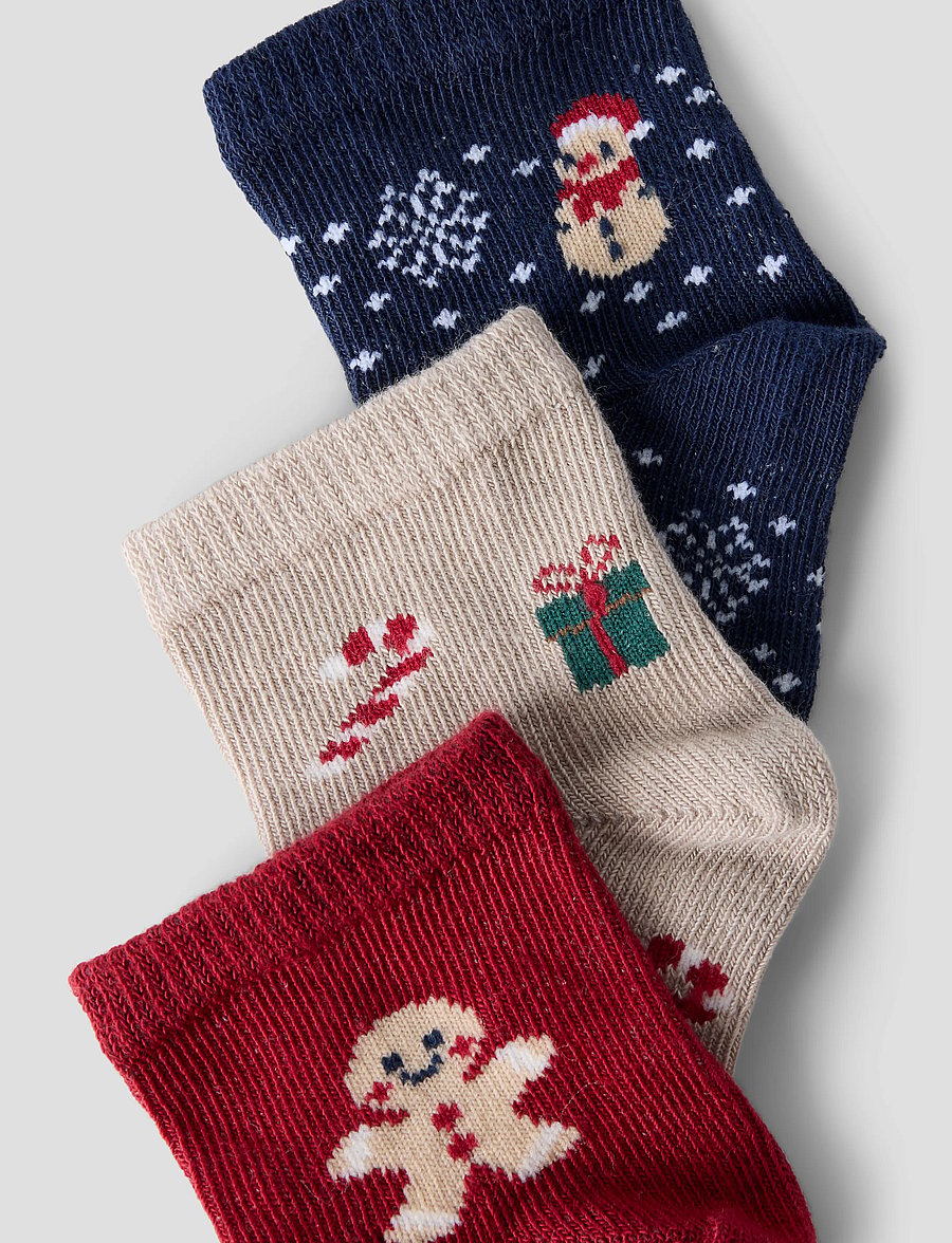 name it - NBNRICHRISTMAS 3P SOCK - baby-socken - peyote - 3