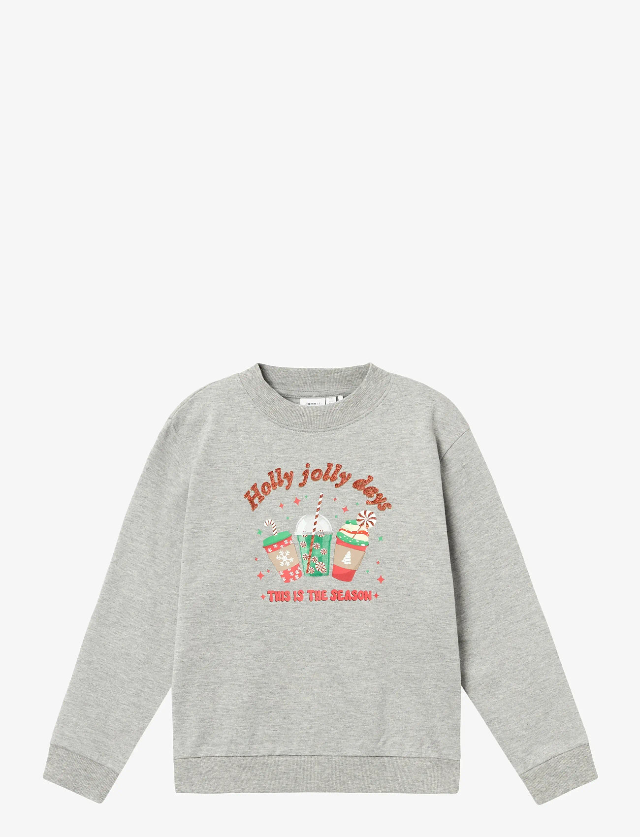 name it - NKFRULJUL LS NREG SWEAT BRU BOX - sweatshirts - grey melange - 1