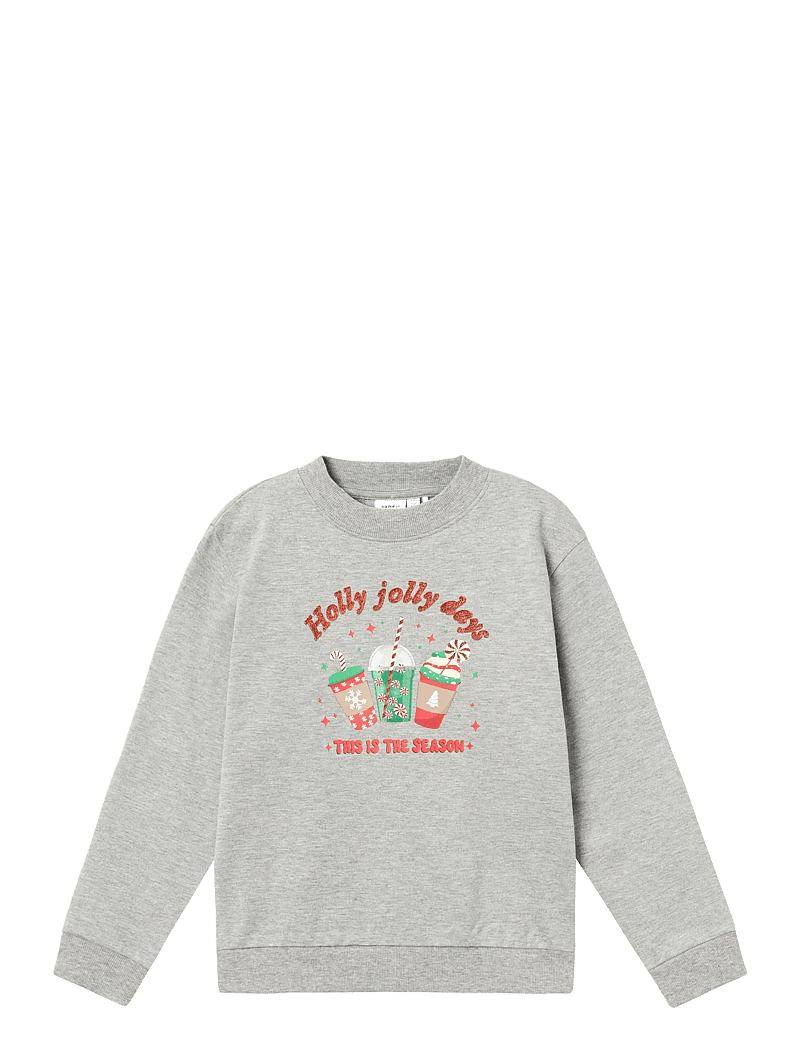 name it - NKFRULJUL LS NREG SWEAT BRU BOX - sweatshirts - grey melange - 1