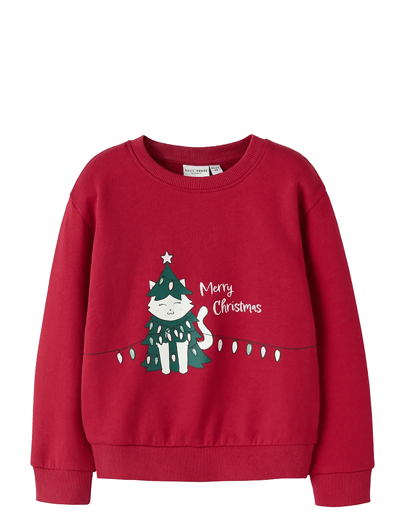 name it - NMFVISMAS LS NREG SWEAT BRU - sweatshirts - jester red - 1