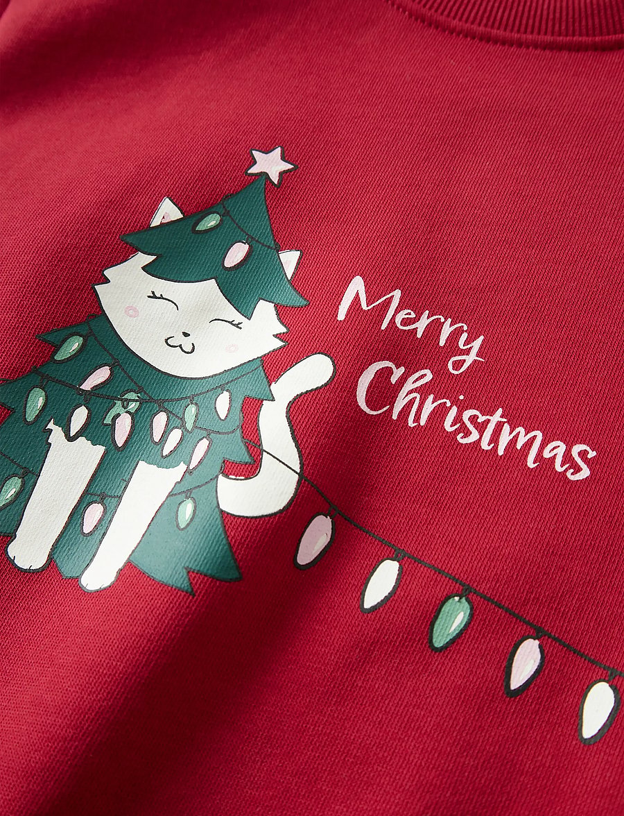 name it - NMFVISMAS LS NREG SWEAT BRU - džemperiai - jester red - 0
