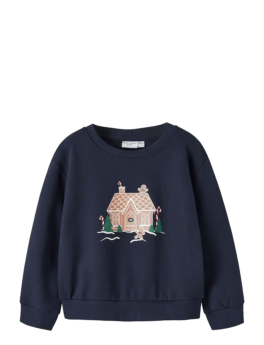 name it - NMFVISMAS LS NREG SWEAT BRU - sweat-shirt - navy blazer - 0