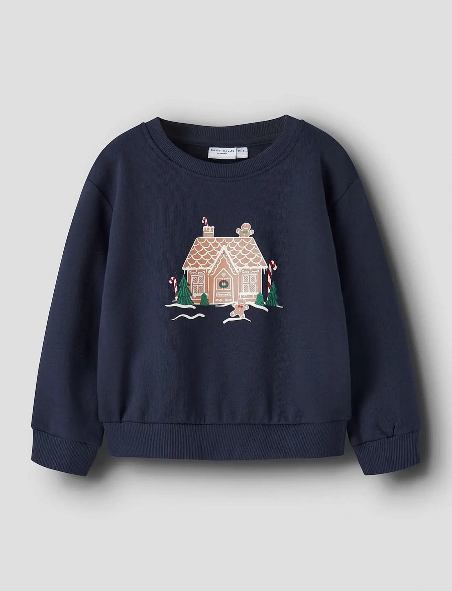 name it - NMFVISMAS LS NREG SWEAT BRU - sweat-shirt - navy blazer - 2