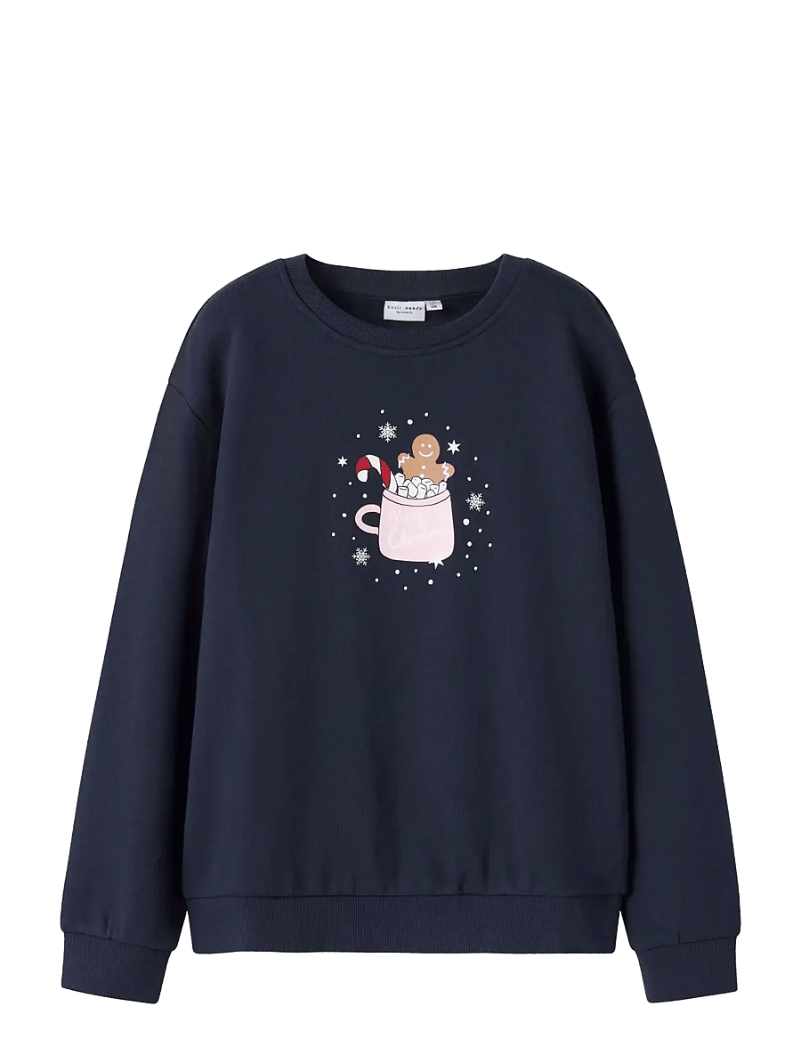 name it - NKFVISMAS LS NREG SWEAT BRU - sweatshirts - navy blazer - 0