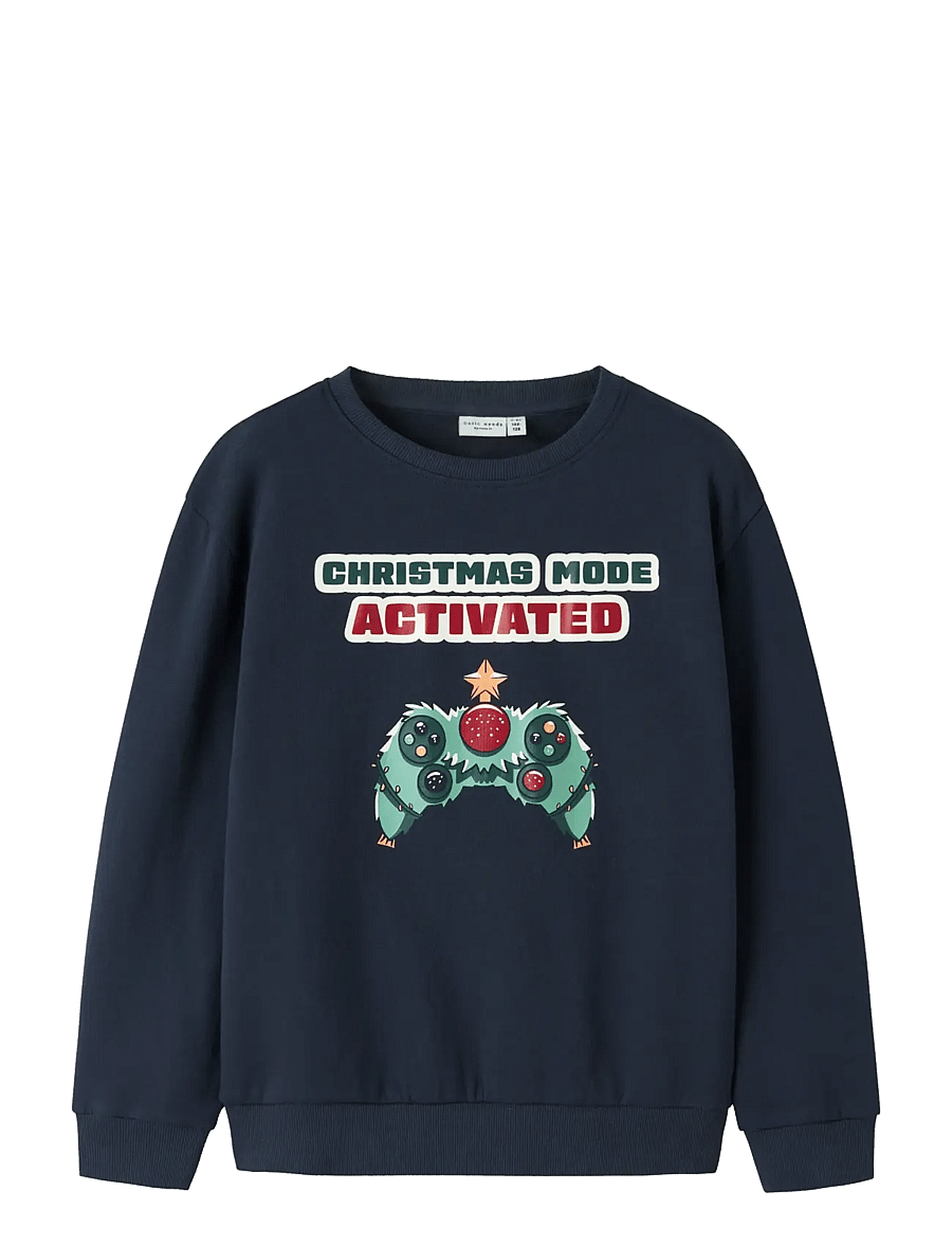 name it - NKMVISMAS LS NREG SWEAT BRU - sweatshirts - navy blazer - 1
