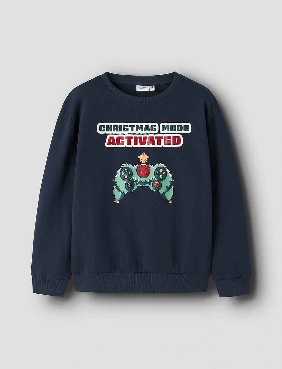 name it - NKMVISMAS LS NREG SWEAT BRU - sweatshirts - navy blazer - 0