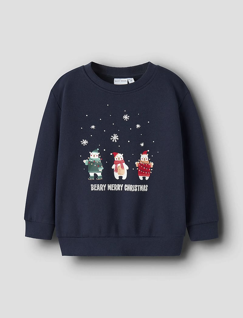 name it - NMMVISMAS LS NREG SWEAT BRU - sweatshirts - navy blazer - 0