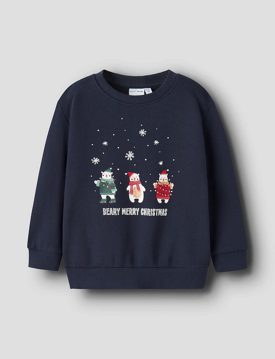 name it - NMMVISMAS LS NREG SWEAT BRU - sweatshirts - navy blazer - 0