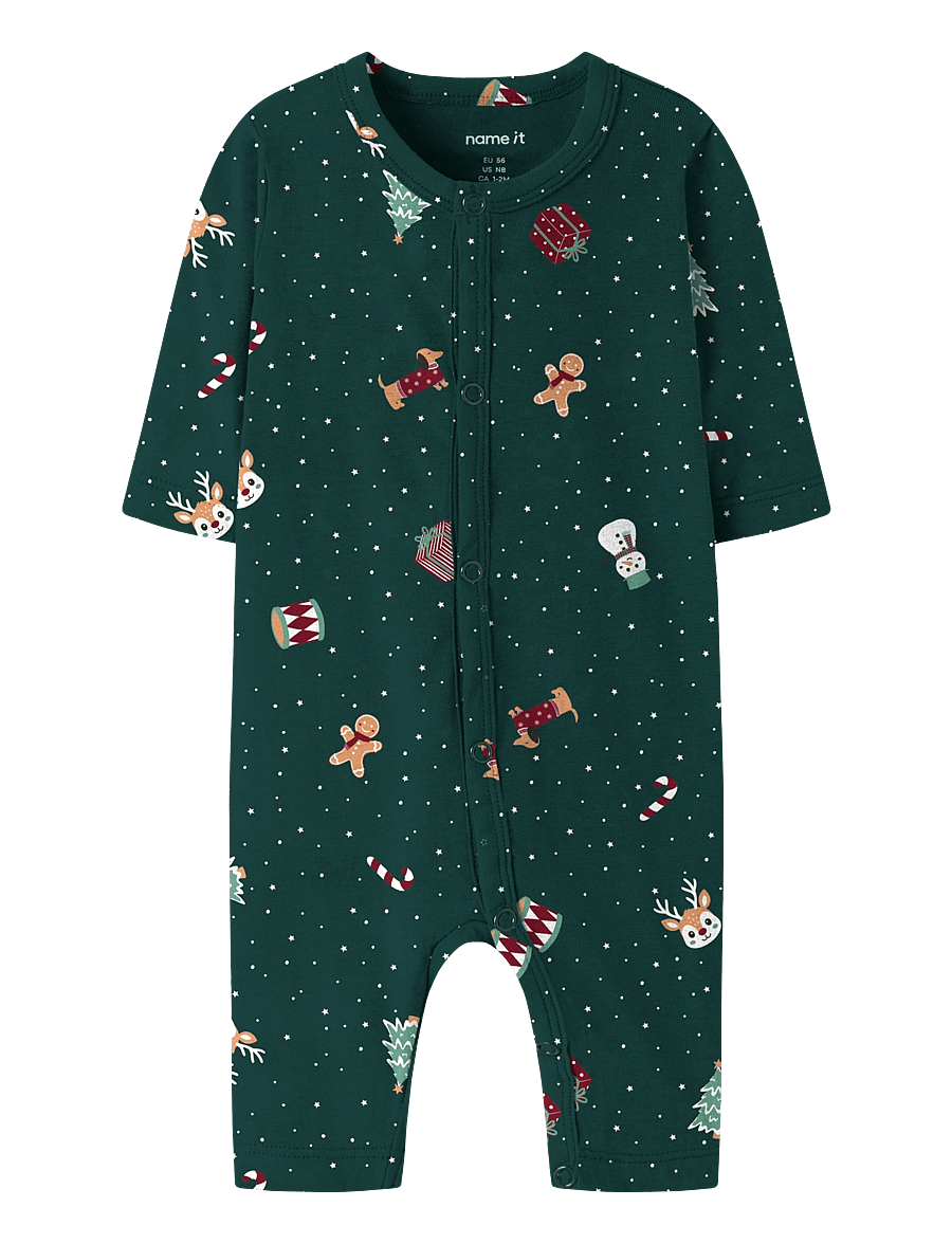 name it - NBNVISMAS LS NIGHTSUIT - schlafoveralls - botanical garden - 0