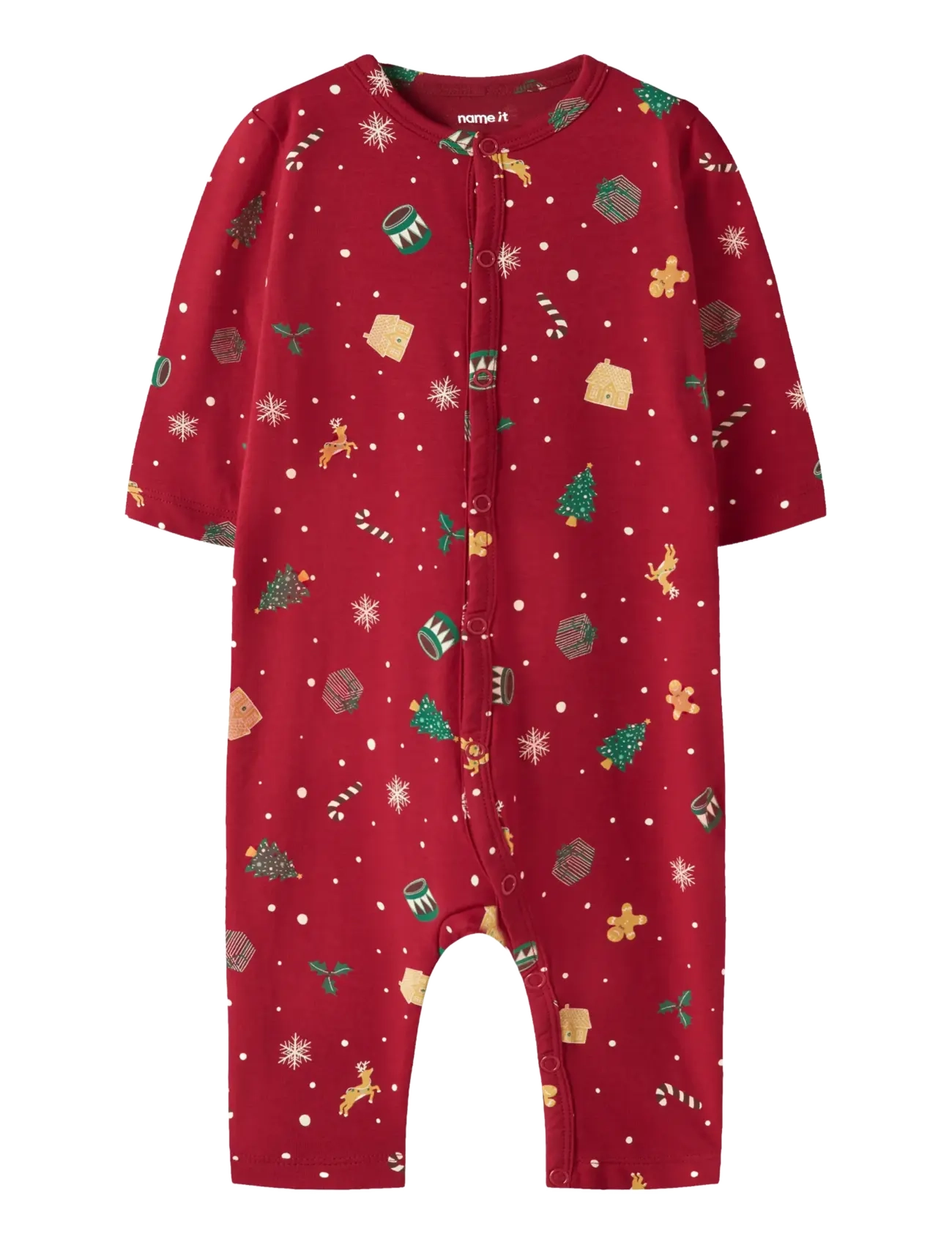 name it NBNVISMAS LS NIGHTSUIT - Nightwear - JESTER RED / red