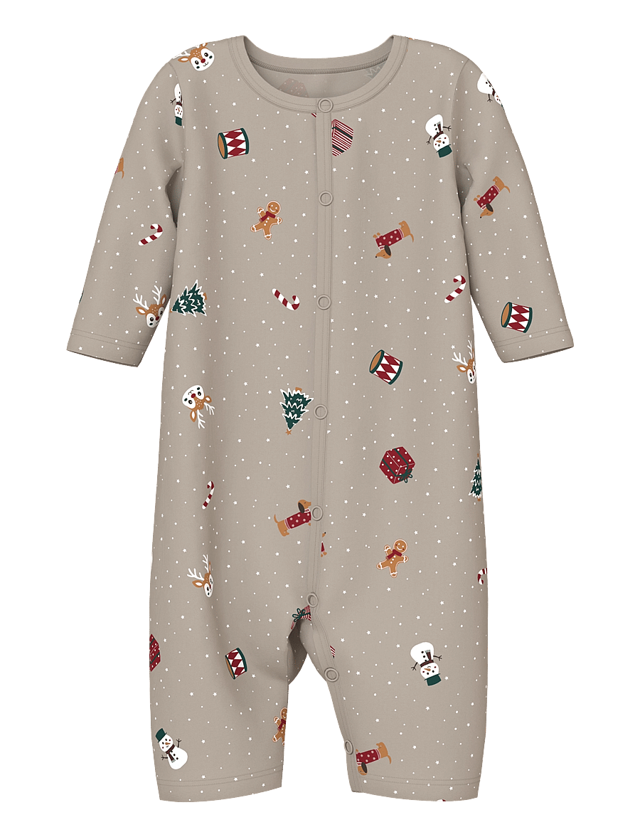 name it - NBNVISMAS LS NIGHTSUIT - schlafoveralls - pure cashmere - 0