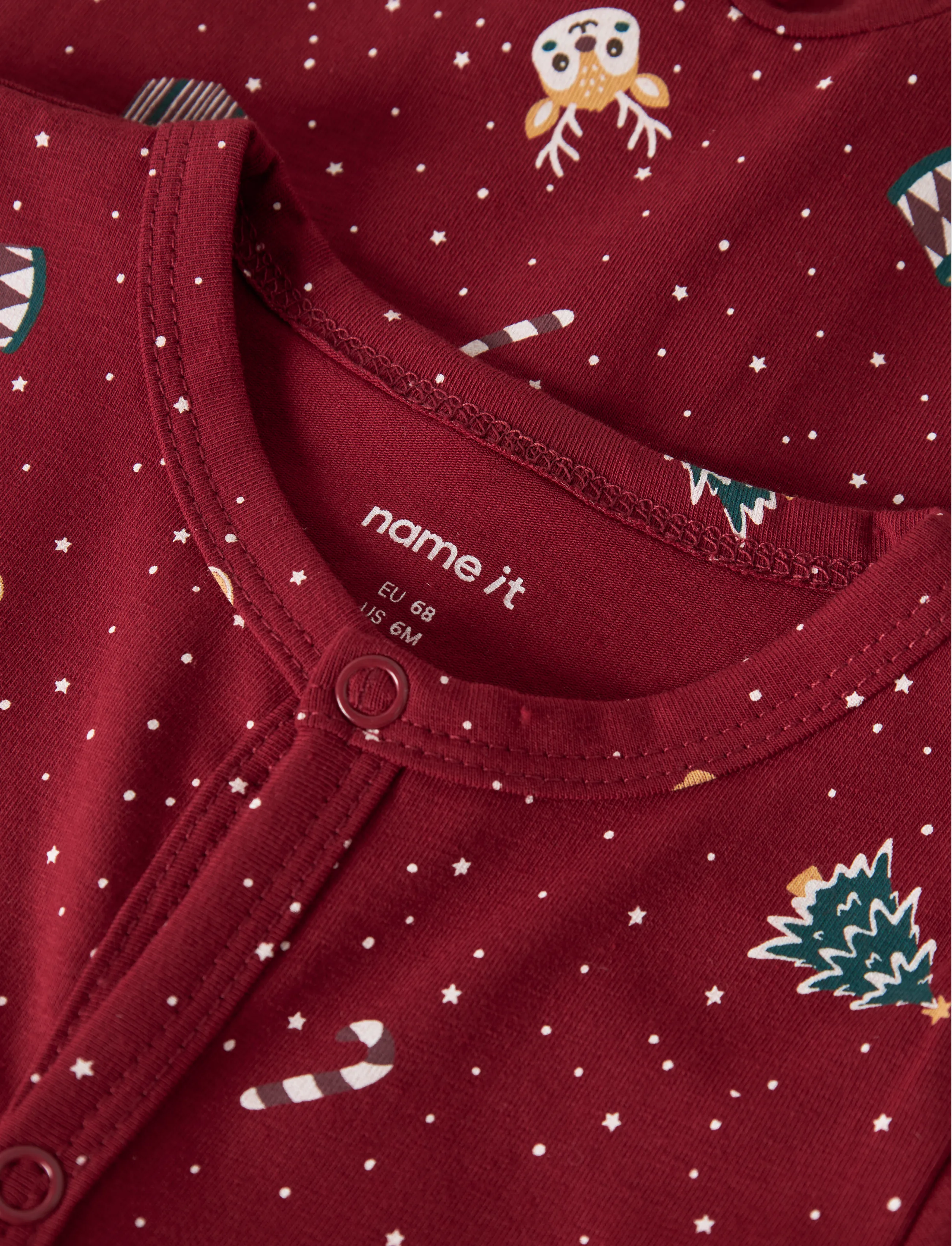 name it - NBNVISMAS LS NIGHTSUIT - schlafoveralls - red dahlia - 2