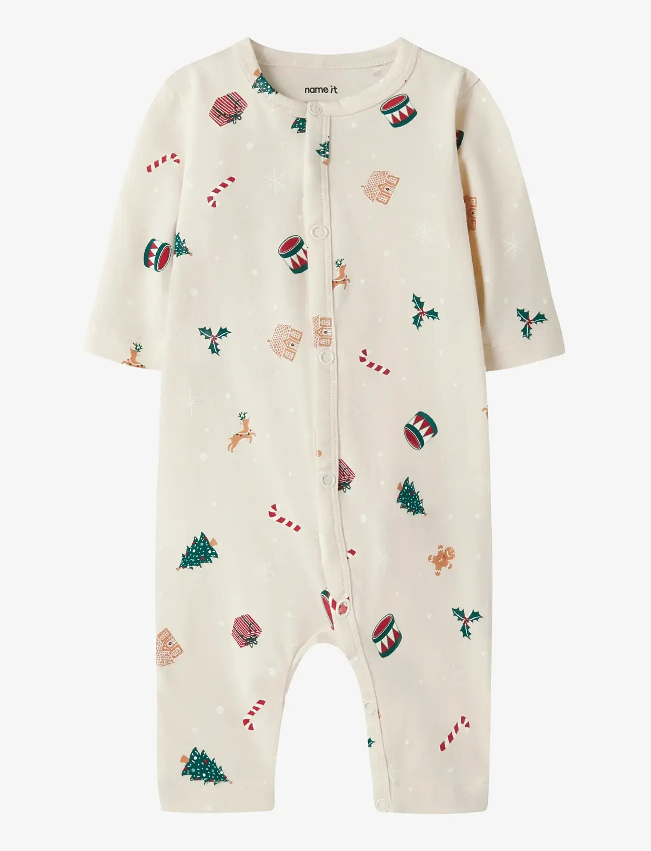 name it - NBNVISMAS LS NIGHTSUIT - natdragter - whitecap gray - 0