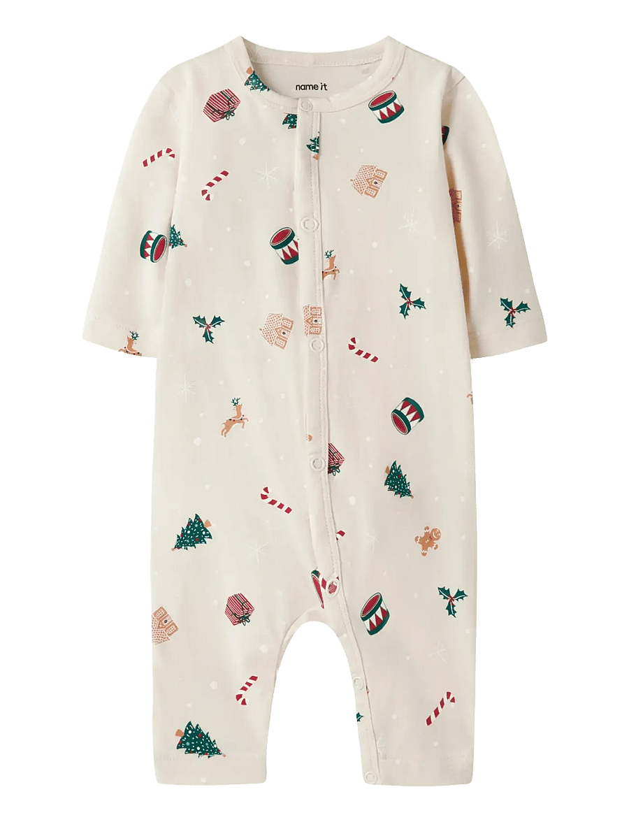 name it - NBNVISMAS LS NIGHTSUIT - grenouillères - whitecap gray - 1