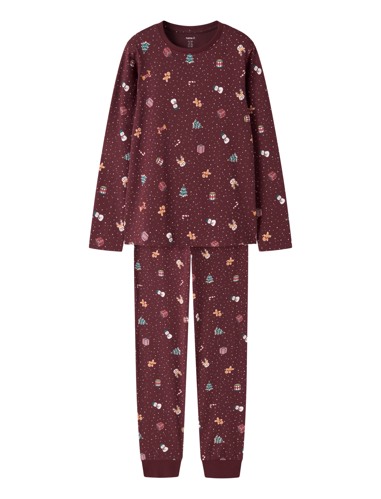name it NKNVISMAS LS NIGHTSET - Tøj - BURGUNDY / burgundy