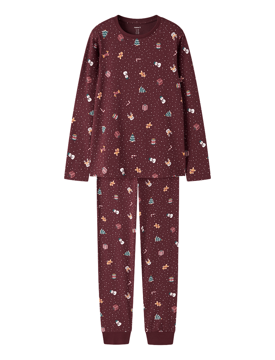 name it - NKNVISMAS LS NIGHTSET - pyjama-sets - burgundy - 0