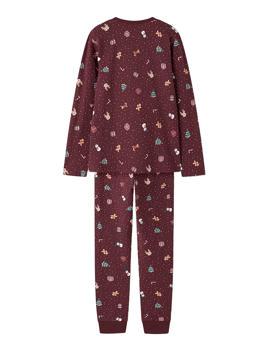 name it - NKNVISMAS LS NIGHTSET - pyjama-sets - burgundy - 1