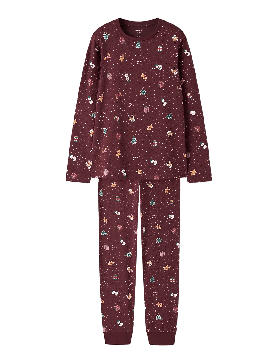 name it - NKNVISMAS LS NIGHTSET - pyjama-sets - burgundy - 2