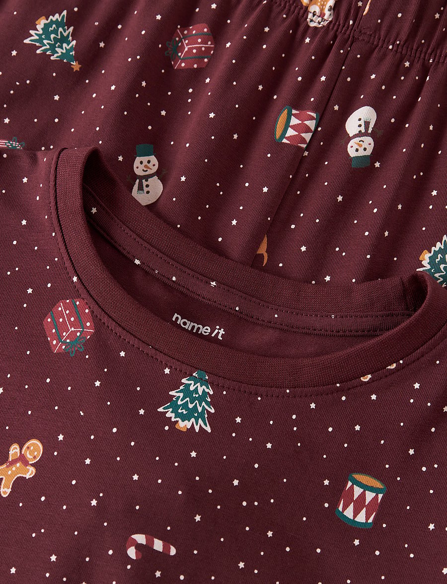 name it - NKNVISMAS LS NIGHTSET - pyjama-sets - burgundy - 4