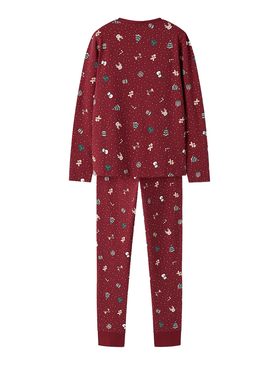name it - NKNVISMAS LS NIGHTSET - pyjama-sets - red dahlia - 1