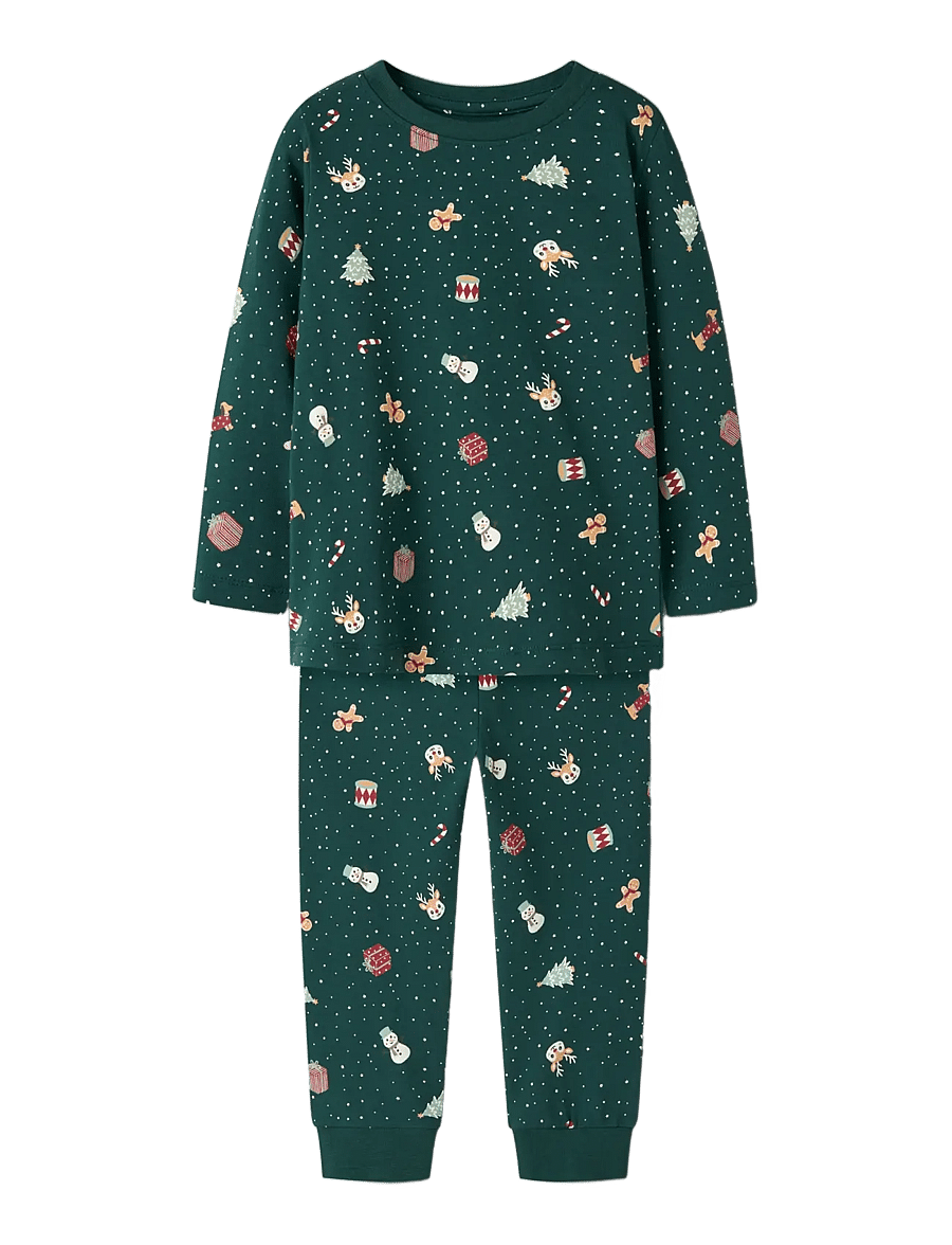 name it - NMNVISMAS LS NIGHTSET - pyjama-sets - botanical garden - 2
