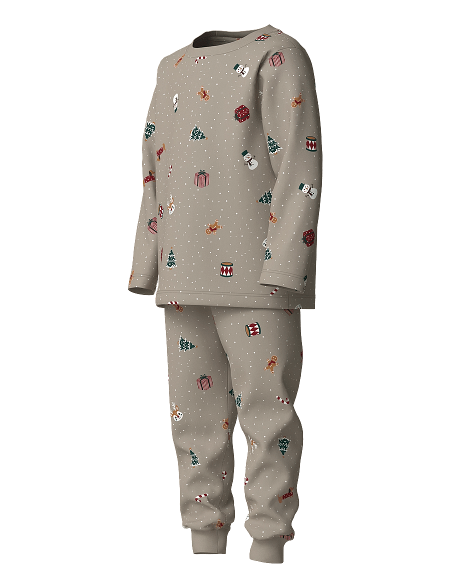 name it - NMNVISMAS LS NIGHTSET - pyjamassæt - pure cashmere - 2