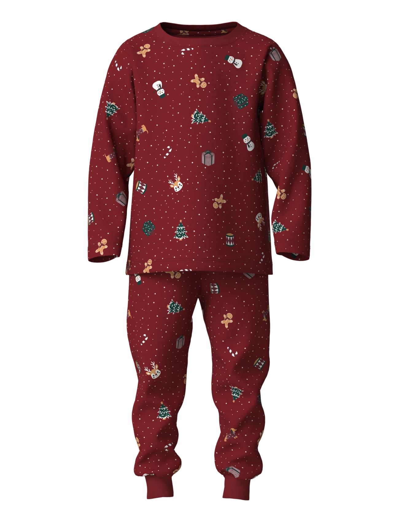 name it NMNVISMAS LS NIGHTSET - Nachtwäsche - RED DAHLIA / red