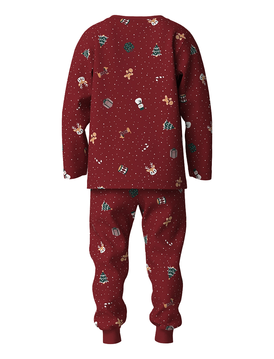 name it - NMNVISMAS LS NIGHTSET - pyjama-sets - red dahlia - 1