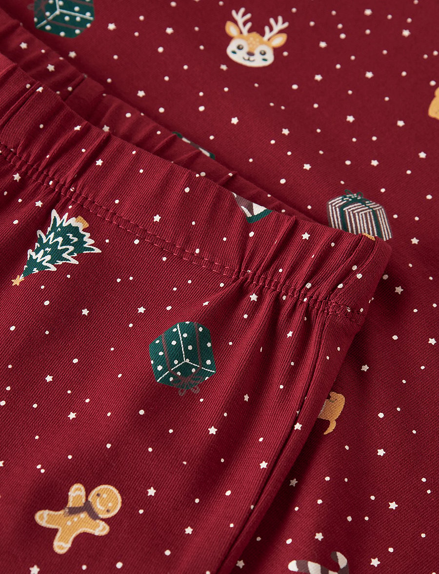 name it - NMNVISMAS LS NIGHTSET - pyjama-sets - red dahlia - 4