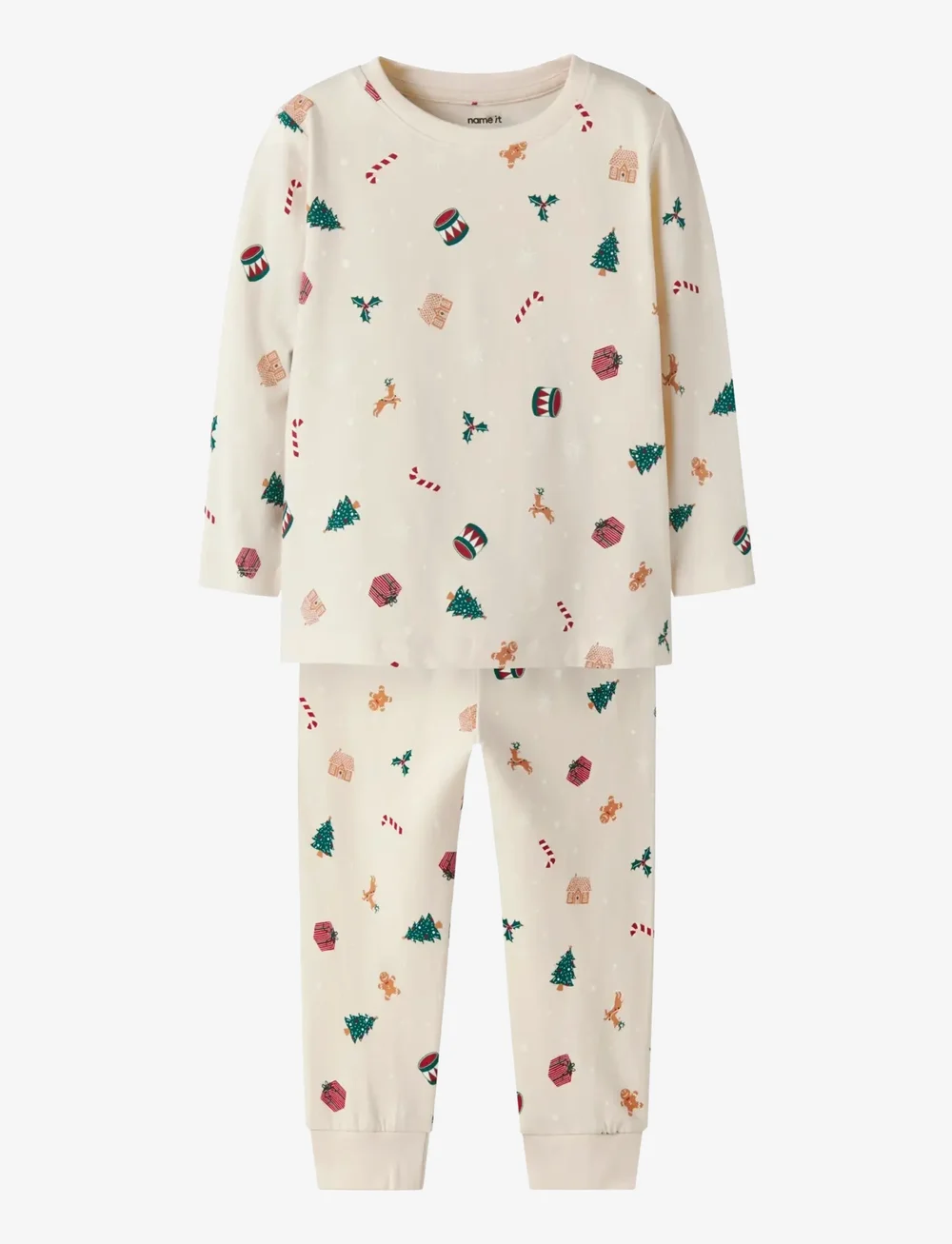 name it - NMNVISMAS LS NIGHTSET - pyjamasset - whitecap gray - 1