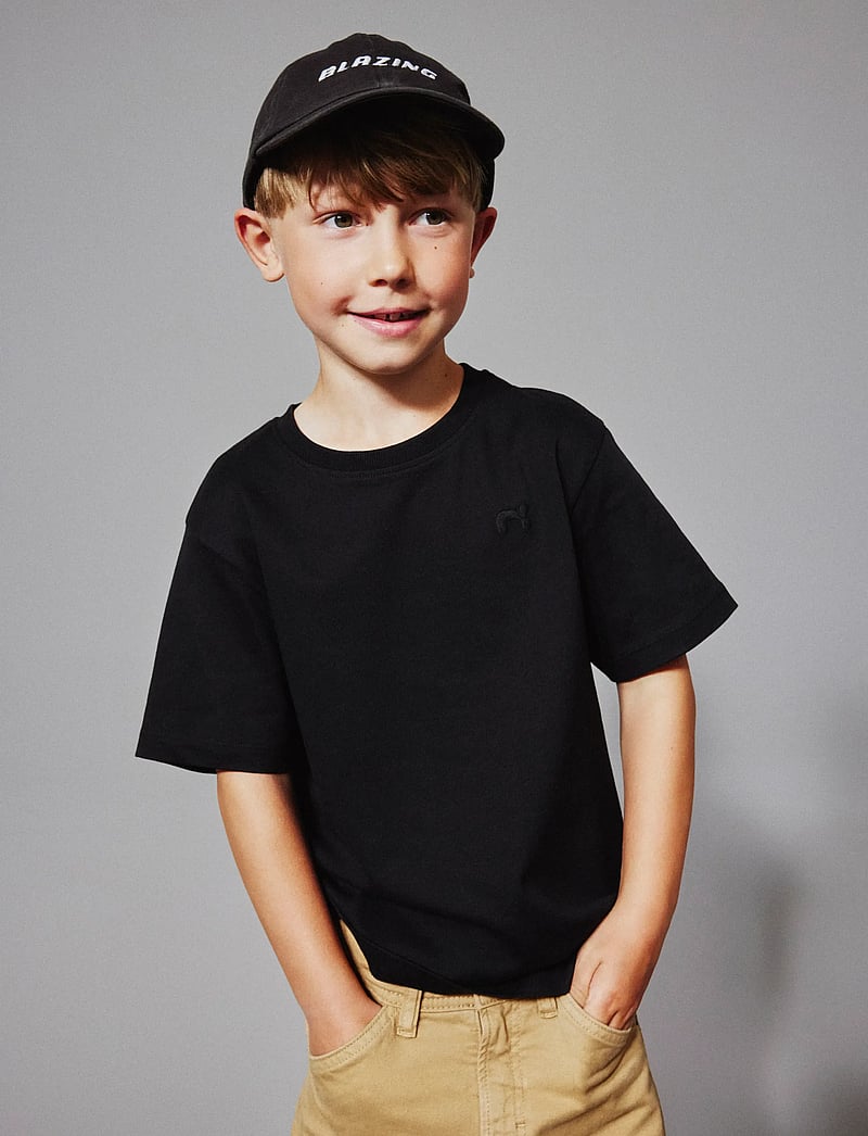 name it - NKMGREG SS NREG TOP NOOS - kortærmede t-shirts - black - 0