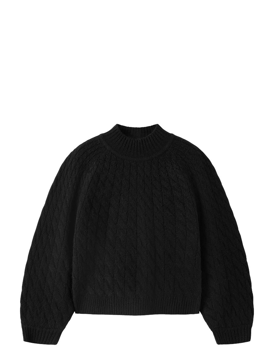 name it - NKFNADALIE LS KNIT - trøjer - black - 0