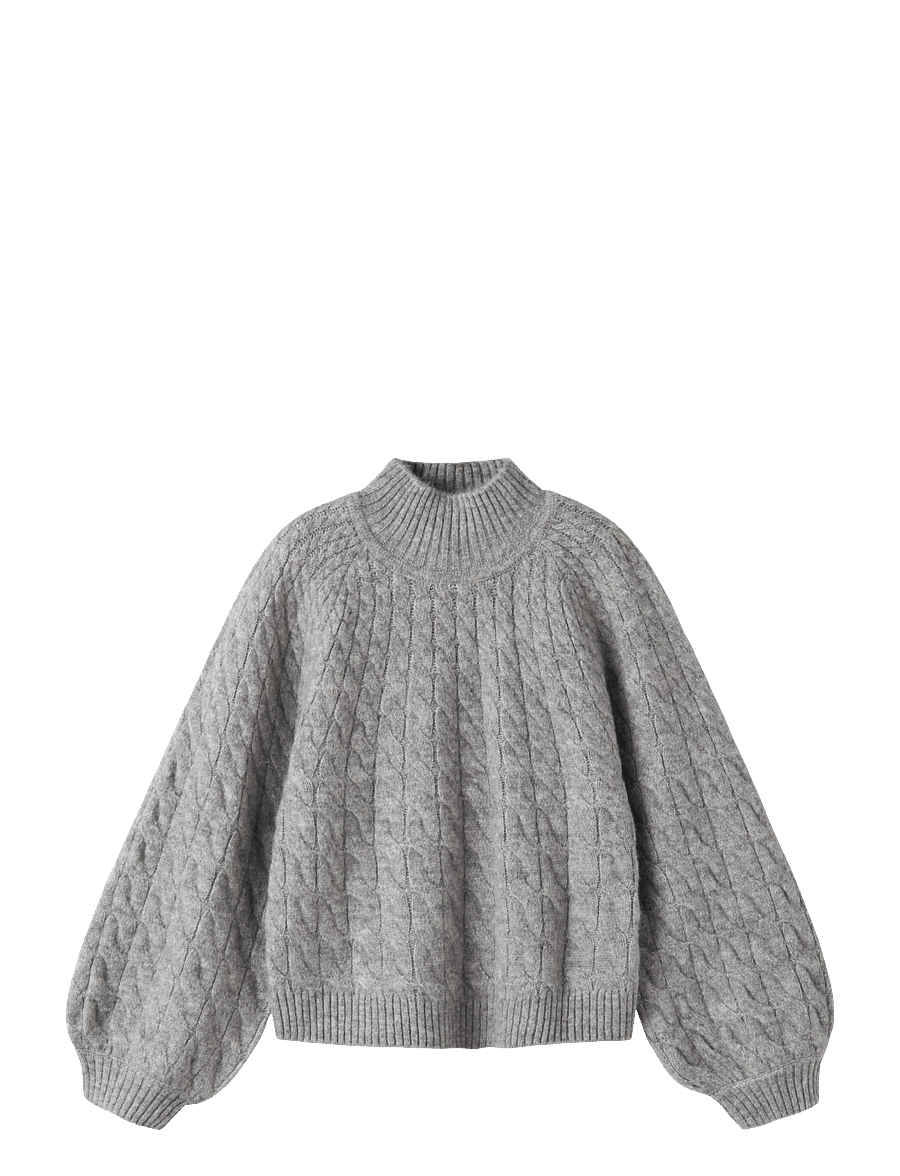 name it - NKFNADALIE LS KNIT - trøjer - grey melange - 0