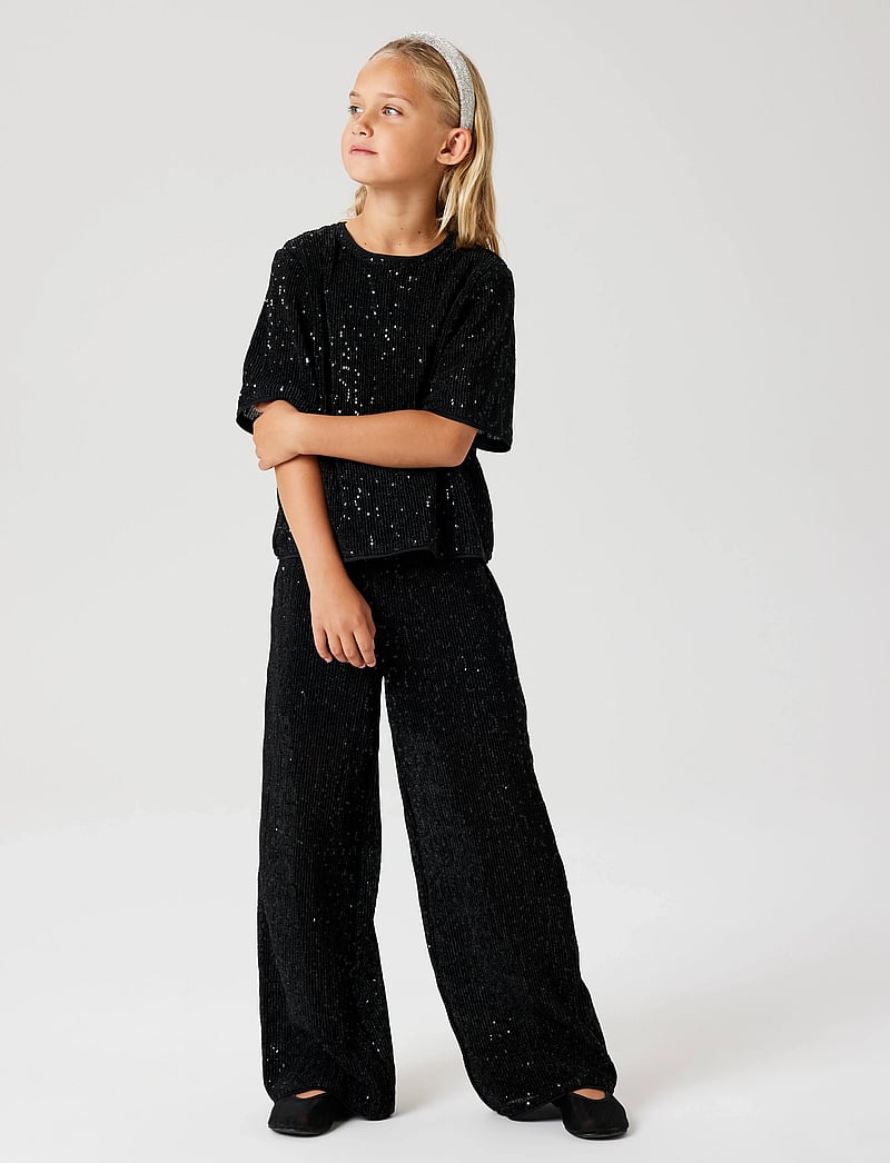 name it - NKFRUNIC SEQUIN WIDE PANT - osta vanuse järgi - black - 0