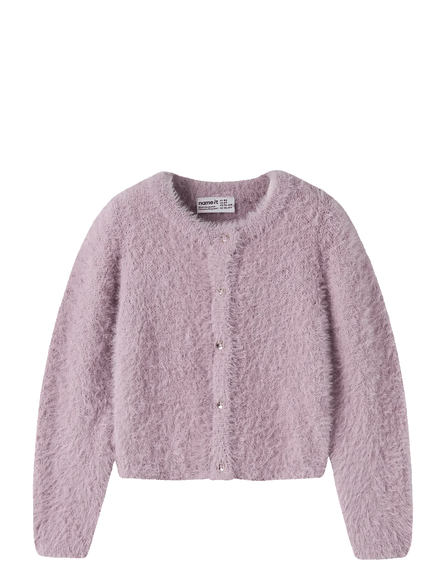 name it - NMFREVERA LS KNIT SHORT CARD - leichte jacken - mauve shadows - 0