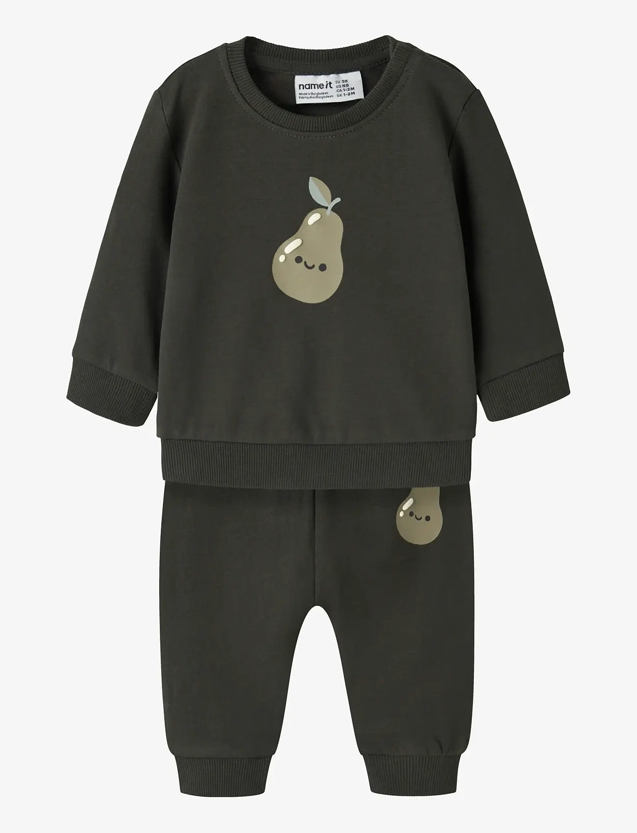 name it - NBMVONNE LS SWEAT BOX BRU SET - joggingsæt - peat - 0