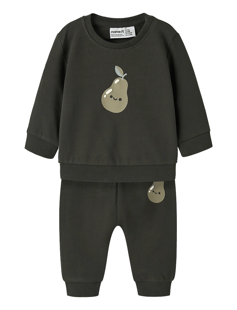 name it - NBMVONNE LS SWEAT BOX BRU SET - joggingsæt - peat - 0