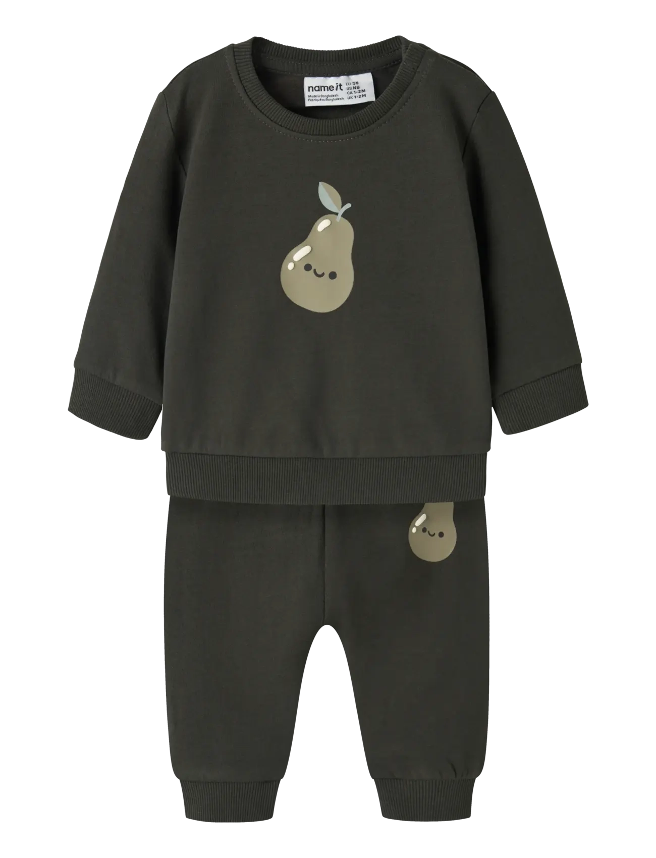 name it NBMVONNE LS SWEAT BOX BRU SET - Kläder - PEAT / khaki/green