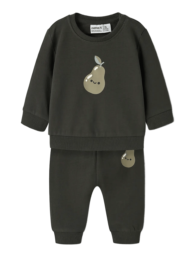 name it - NBMVONNE LS SWEAT BOX BRU SET - joggingsæt - peat - 2