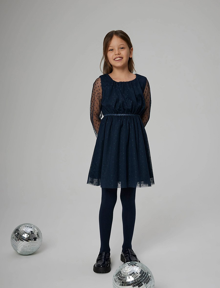 name it - NKFVABOS LS DRESS NOOS - partykleider - dark sapphire - 0
