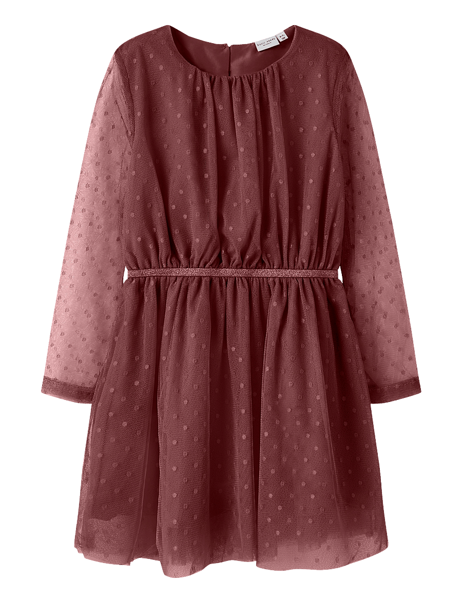 name it - NKFVABOS LS DRESS NOOS - festkjoler - wild ginger - 0