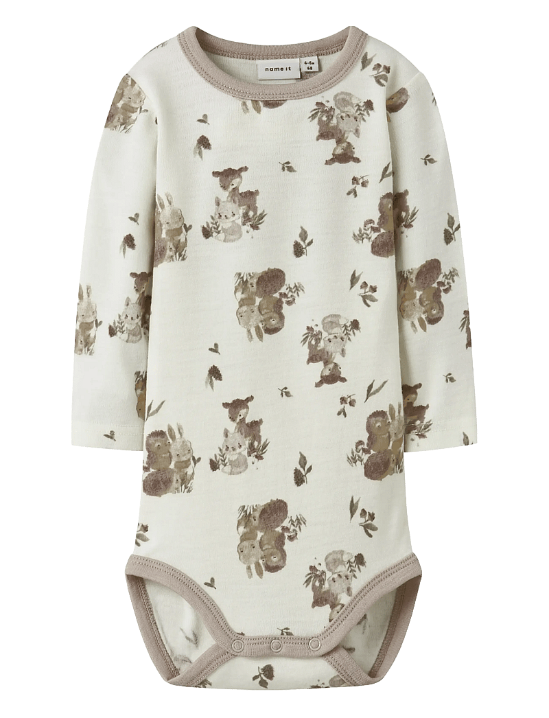 name it - NBNWILLU WOOL LS BODY - termo apatiniai kūdikiams - snow white - 0