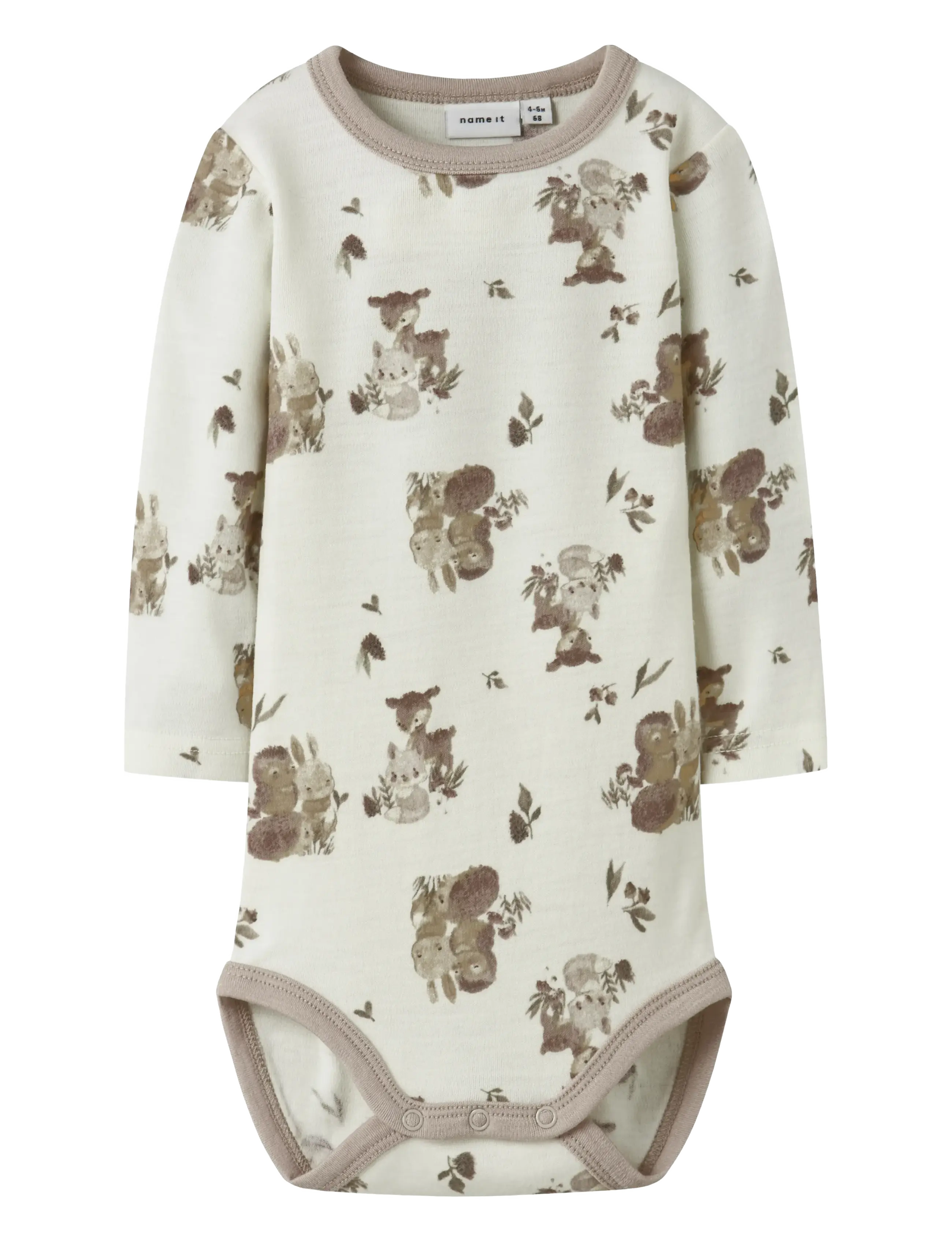 name it NBNWILLU WOOL LS BODY - Uldundertøj baby - SNOW WHITE / white