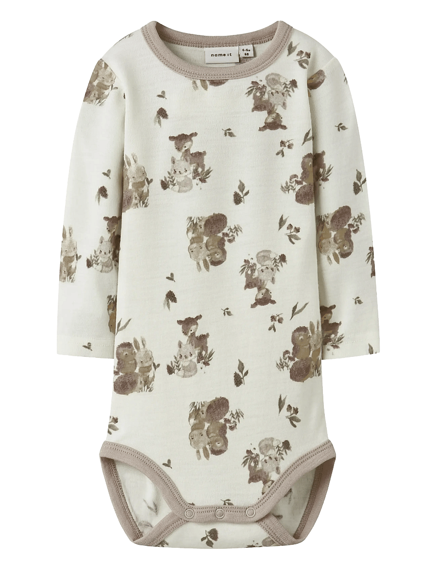 name it - NBNWILLU WOOL LS BODY - base layer baby - snow white - 1