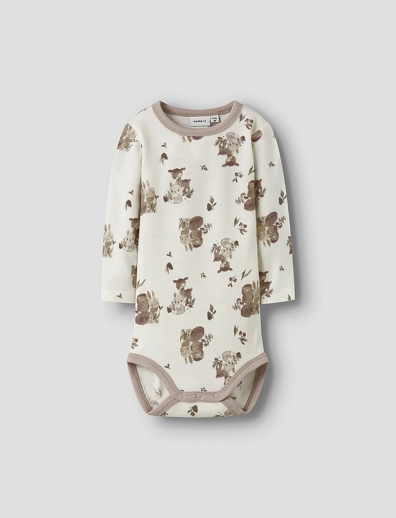 name it - NBNWILLU WOOL LS BODY - termoveļa mazuļiem - snow white - 0