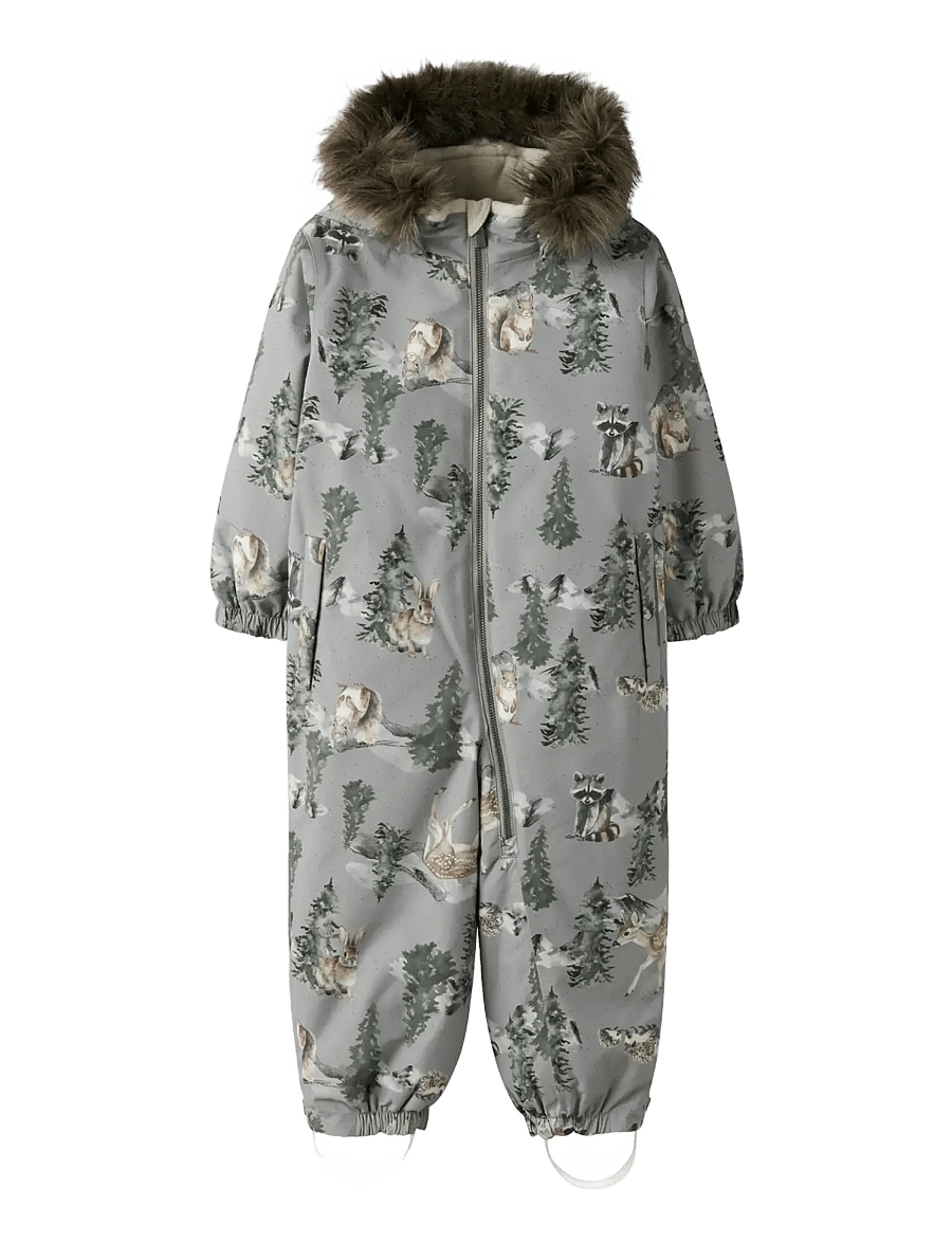 name it - NMNSNOW10 SUIT AOP FO - schneeanzug - ultimate grey - 1